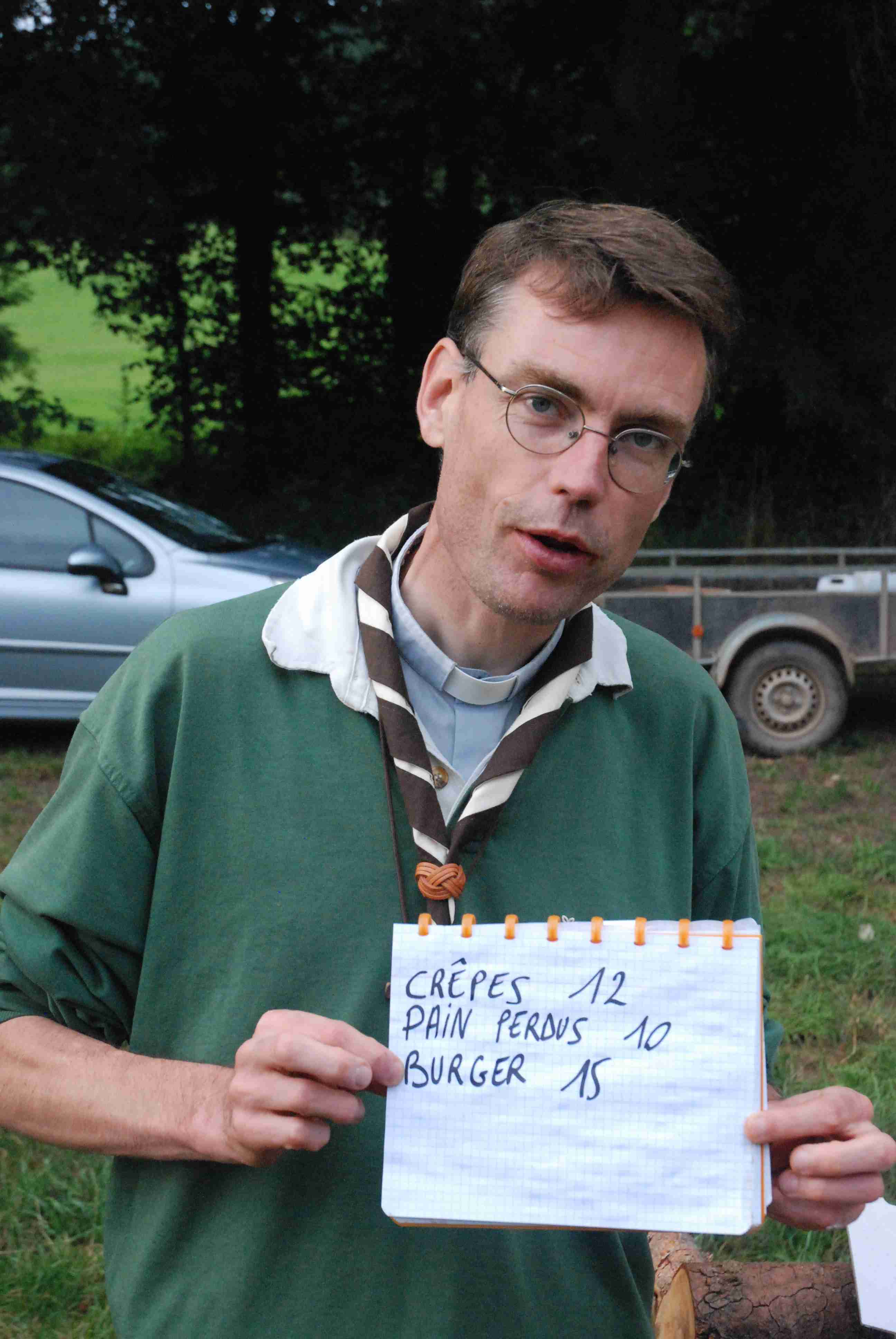 Père Sébastien était de la partie et affiche le menu du soir